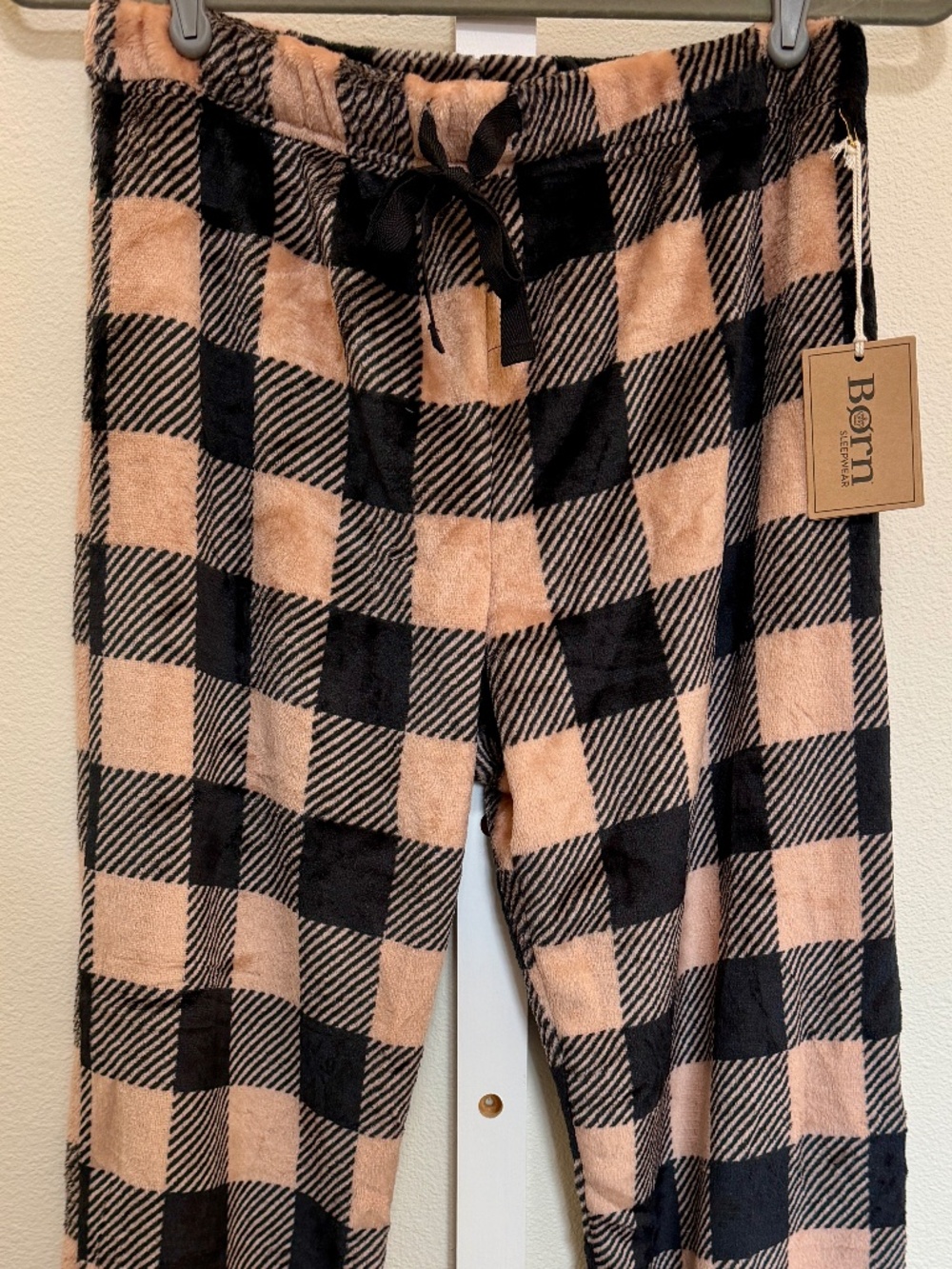 Born M Sleepwear Plush Buffalo Plaid Pajama Pants NWT